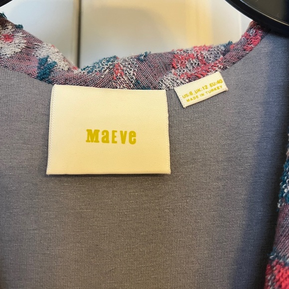 Anthropologie Maeve Jacquard Floral Chenille Collared Sleeveless Midi Dress 8 - Picture 3 of 6